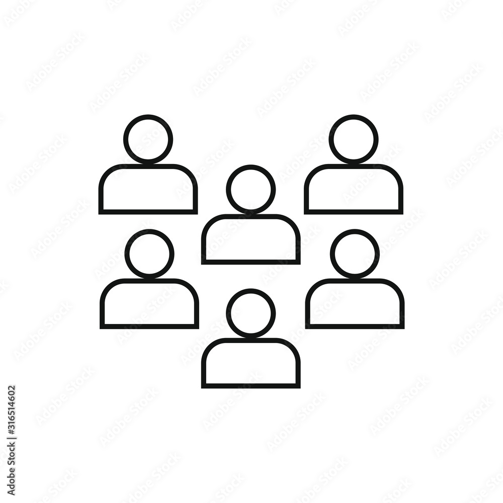 vector icon with group of people shape vector icon with group of people shape