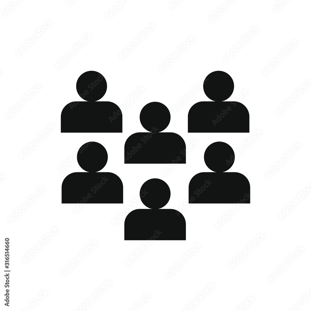 vector icon with group of people shape vector icon with group of people shape