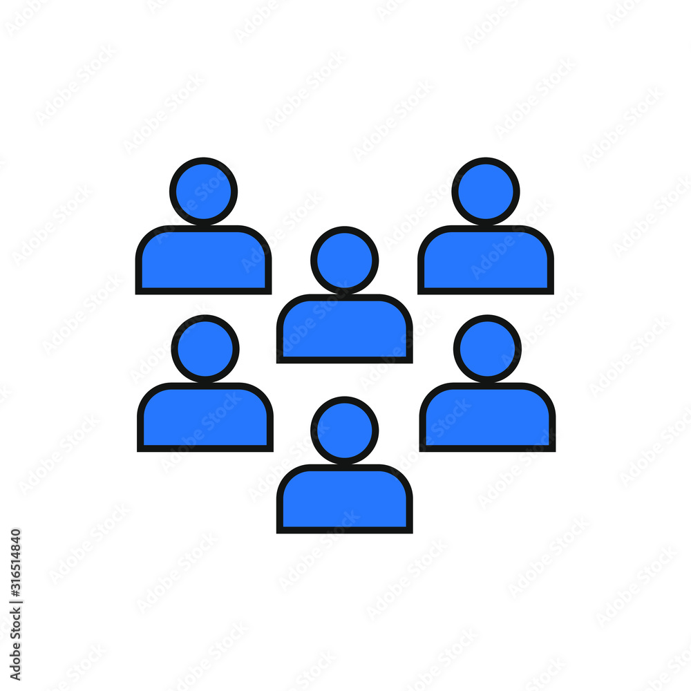 vector icon with group of people shape vector icon with group of people shape