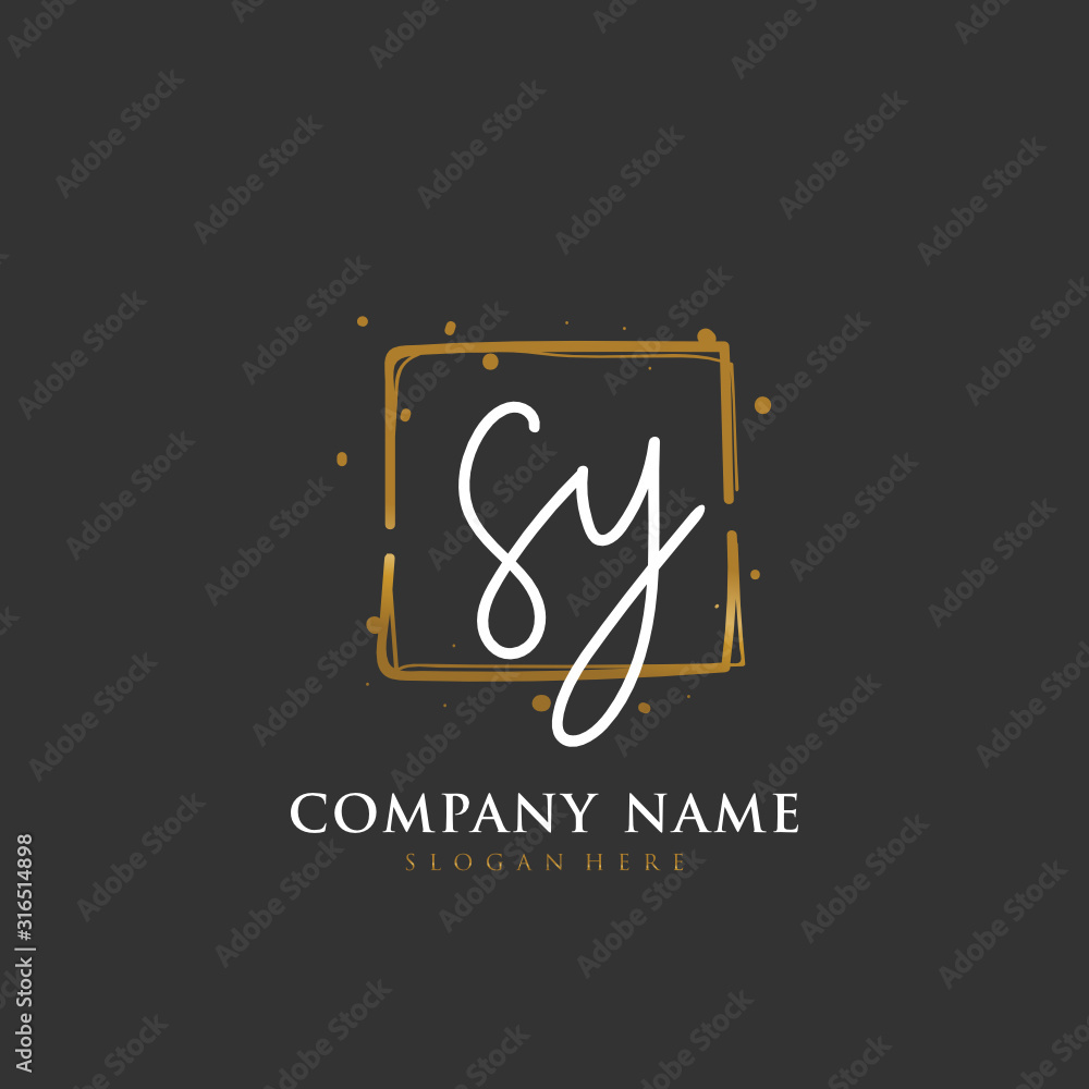 Handwritten initial letter S Y SY for identity and logo. Vector logo template with handwriting and signature style. Handwritten initial letter S Y SY for identity and logo. Vector logo template with handwriting and signature style.