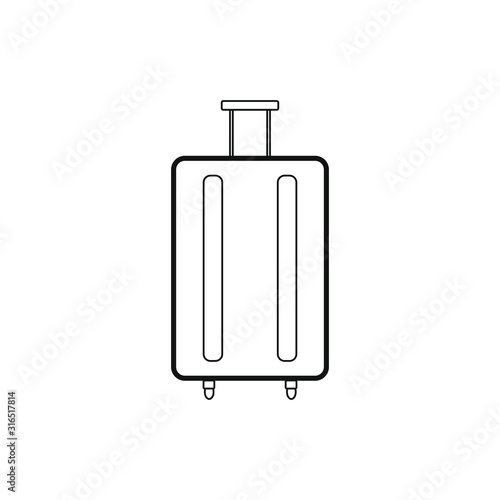 vector icon with wheel suitcase shape