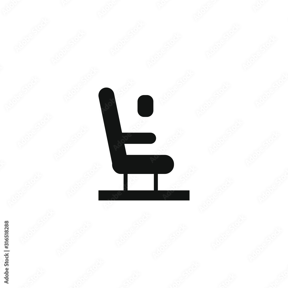 vector icon with airplane seat shape vector icon with airplane seat shape
