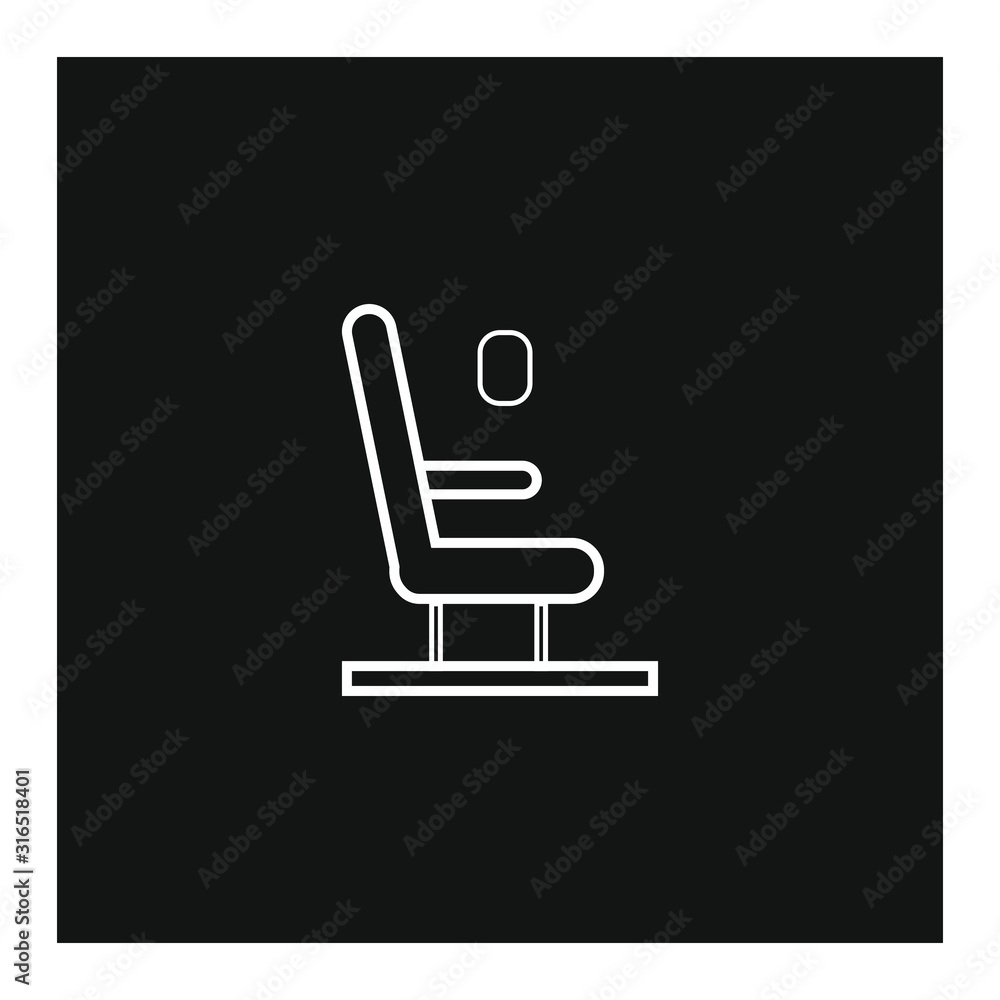 vector icon with airplane seat shape vector icon with airplane seat shape