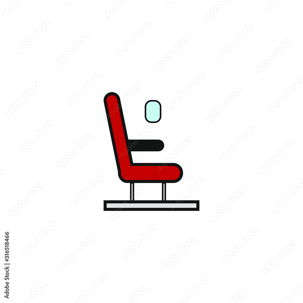 vector icon with airplane seat shape vector icon with airplane seat shape