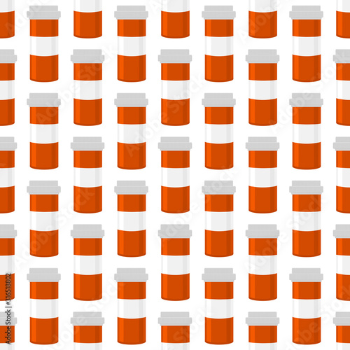 Illustration on theme big colored set different types of pills inside close jar