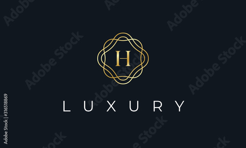 Elegant Luxury Letter H Logo Alphabet Boutique Fashion Wedding Event Design Template