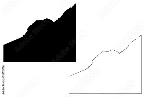 Delta County, Colorado (U.S. county, United States of America,USA, U.S., US) map vector illustration, scribble sketch Delta map