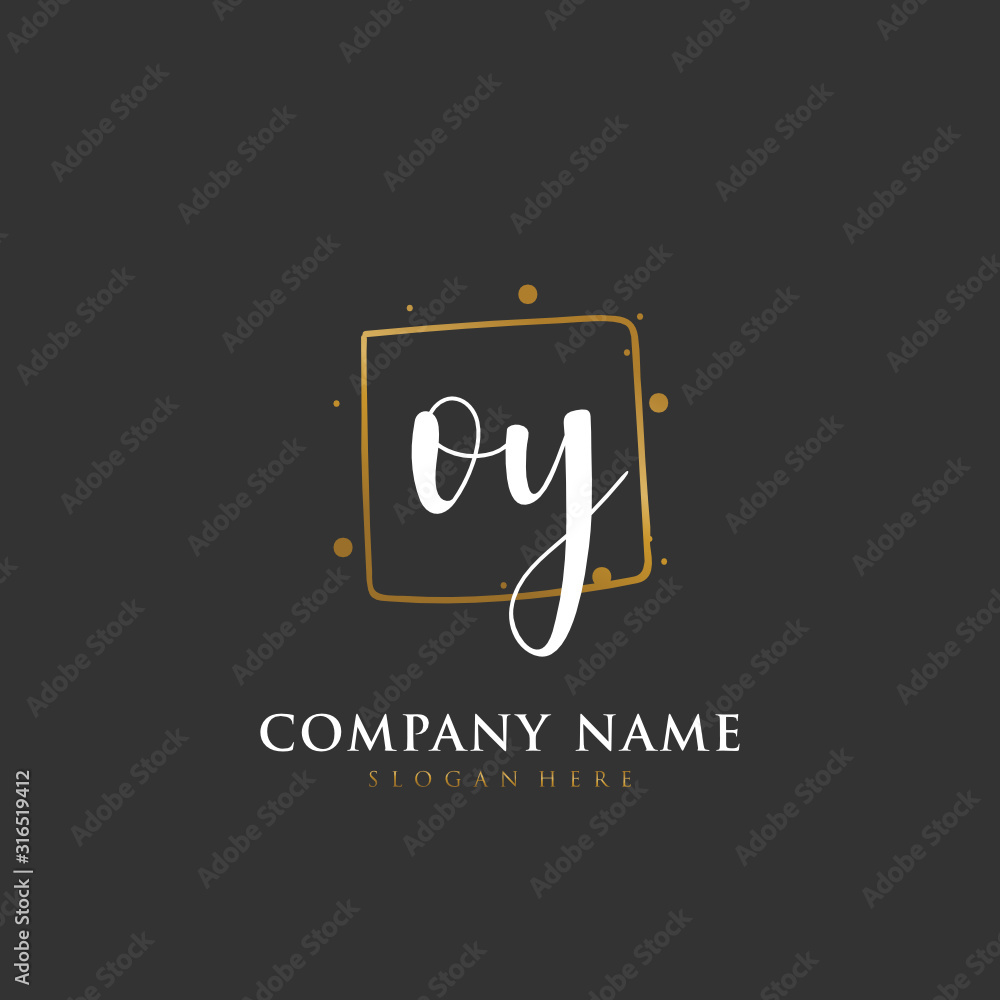 Handwritten initial letter O Y OY for identity and logo. Vector logo template with handwriting and signature style. Handwritten initial letter O Y OY for identity and logo. Vector logo template with handwriting and signature style.