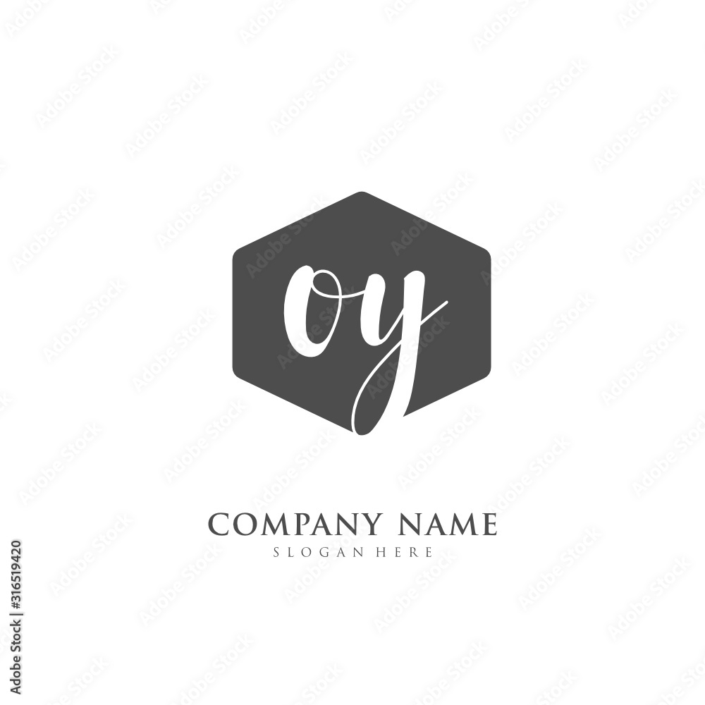 Handwritten initial letter O Y OY for identity and logo. Vector logo template with handwriting and signature style. Handwritten initial letter O Y OY for identity and logo. Vector logo template with handwriting and signature style.