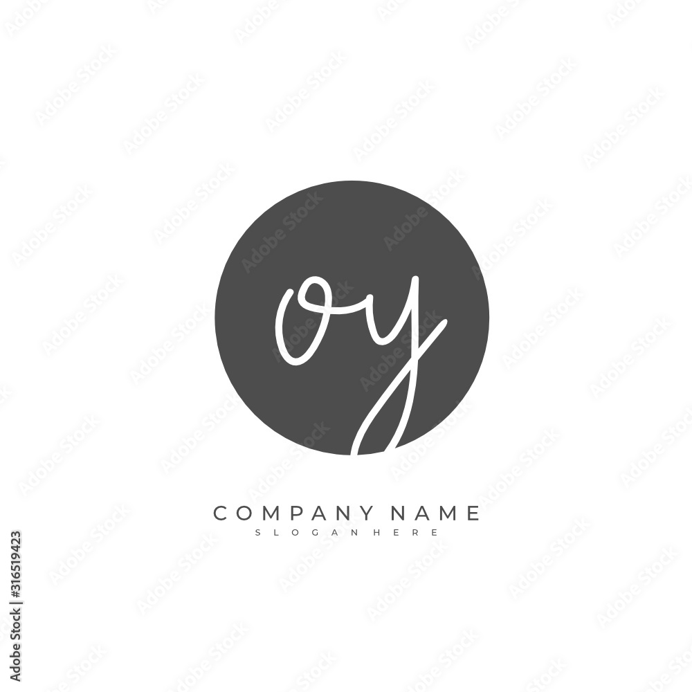 Handwritten initial letter O Y OY for identity and logo. Vector logo template with handwriting and signature style. Handwritten initial letter O Y OY for identity and logo. Vector logo template with handwriting and signature style.