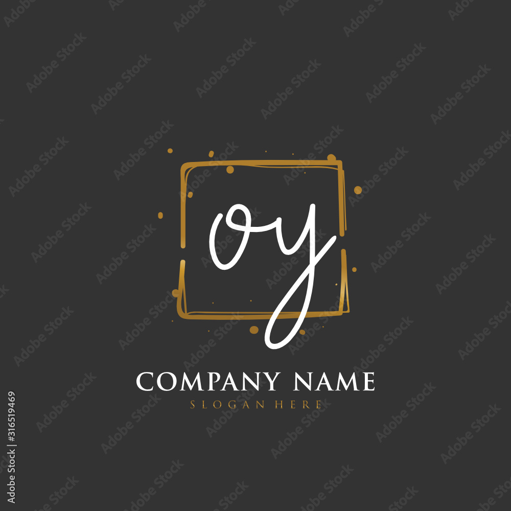 Handwritten initial letter O Y OY for identity and logo. Vector logo template with handwriting and signature style. Handwritten initial letter O Y OY for identity and logo. Vector logo template with handwriting and signature style.