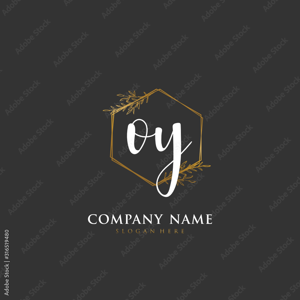 Handwritten initial letter O Y OY for identity and logo. Vector logo template with handwriting and signature style. Handwritten initial letter O Y OY for identity and logo. Vector logo template with handwriting and signature style.