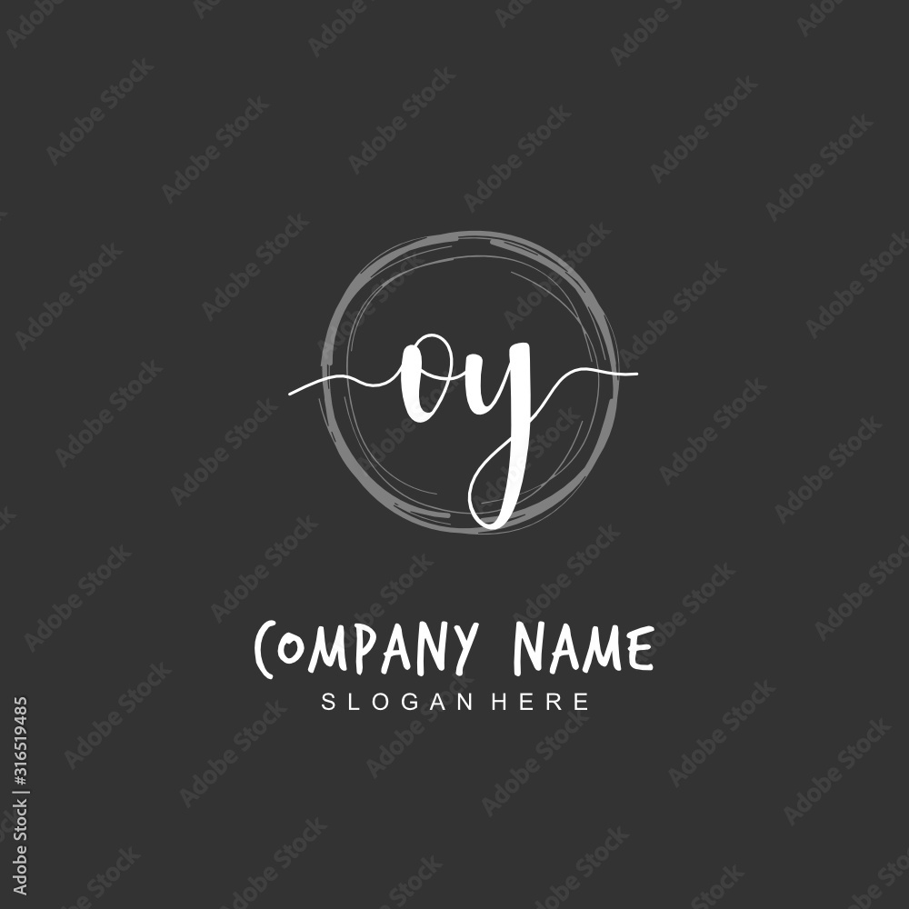 Handwritten initial letter O Y OY for identity and logo. Vector logo template with handwriting and signature style. Handwritten initial letter O Y OY for identity and logo. Vector logo template with handwriting and signature style.