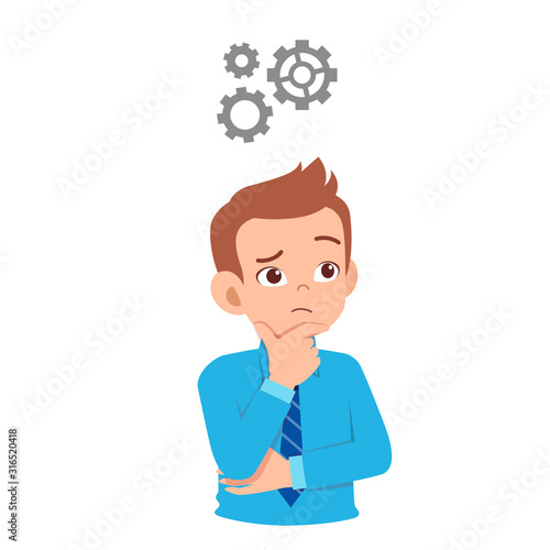good looking man thinking process about great idea