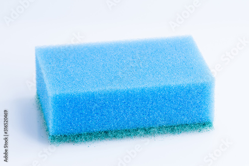 blue dish washing sponge