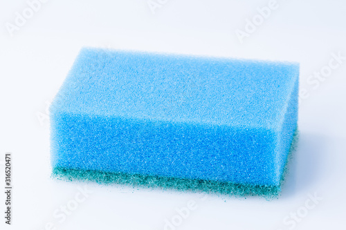 blue dish washing sponge