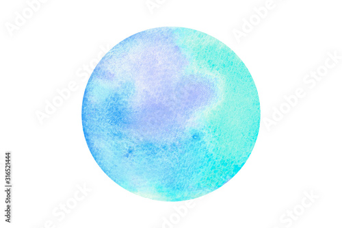 Hand drawn watercolor Earth globe on white background
