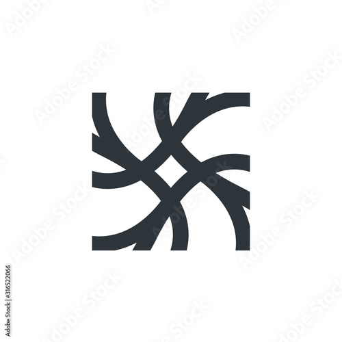 Neuron logo brain cell science nerve biology neurology medical nervous neural network receptors mind square intelligence connection hormone mental health thought memory bio central