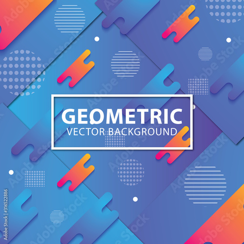 Abstract colorful geometric pattern composition rounded line shapes diagonal transition background