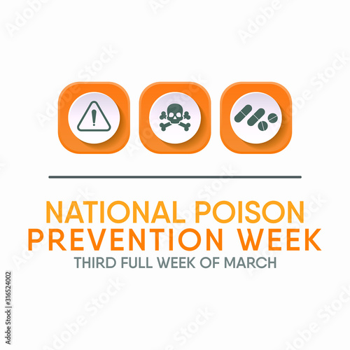 Free Download Vector illustration on the theme of National Poison Prevention Week in March. - GFXLoad