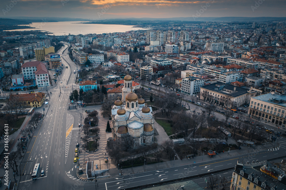 Dormition of the Mother of God Cathedral, Varna Drone shot