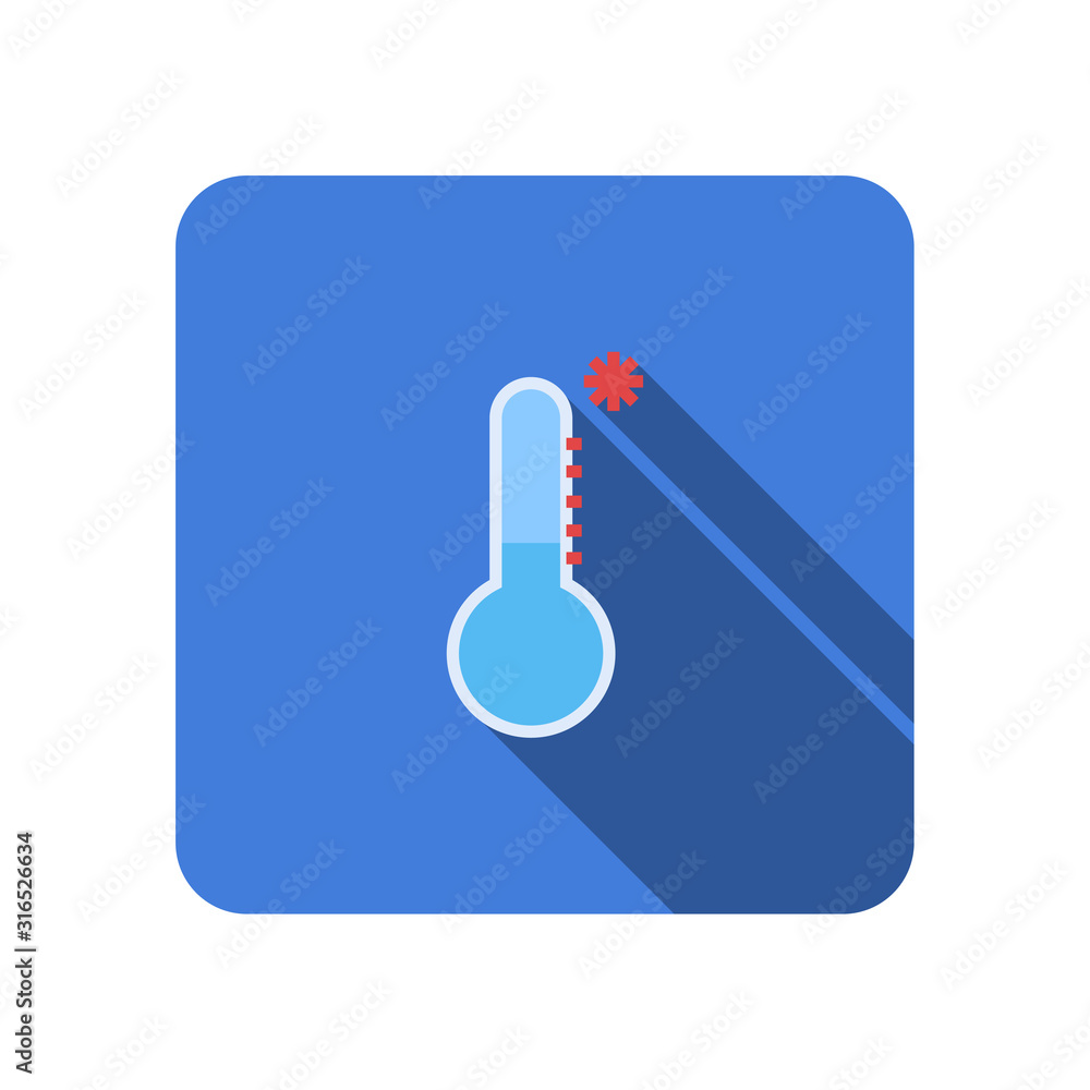 thermometer flat icon with long shadow vector thermometer flat icon with long shadow vector