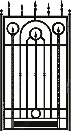 Steel railing panels that include balls, flowers, leaves and rosettes. Aluminum handrail, vector construction. Use these decorative iron cross bars to create a unique window guard or balcony railing. 