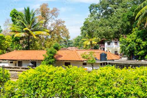 Buildings inside of the complex of Sri Dalada Maligawa or the Temple of the Sacred Tooth Relic  a Buddhist temple in Kandy  Sri Lanka. which houses the relic of the tooth of the Buddha.