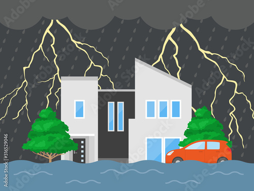 雷雨のイラスト
