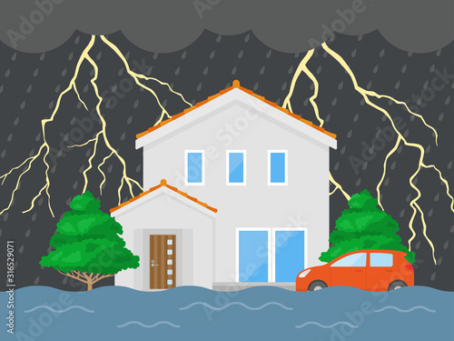 雷雨のイラスト