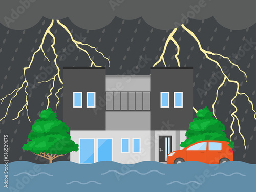 雷雨のイラスト