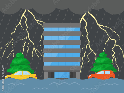 雷雨のイラスト