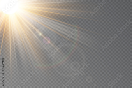 Obraz na płótnie Vector transparent sunlight special lens flare light effect.