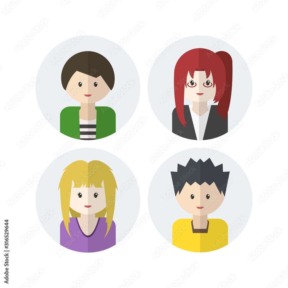 Character avatars set, collection of flat design avatars