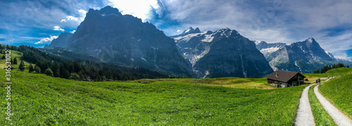 Panoramic view of Swiss Alps in Grindelwald, Switzerland