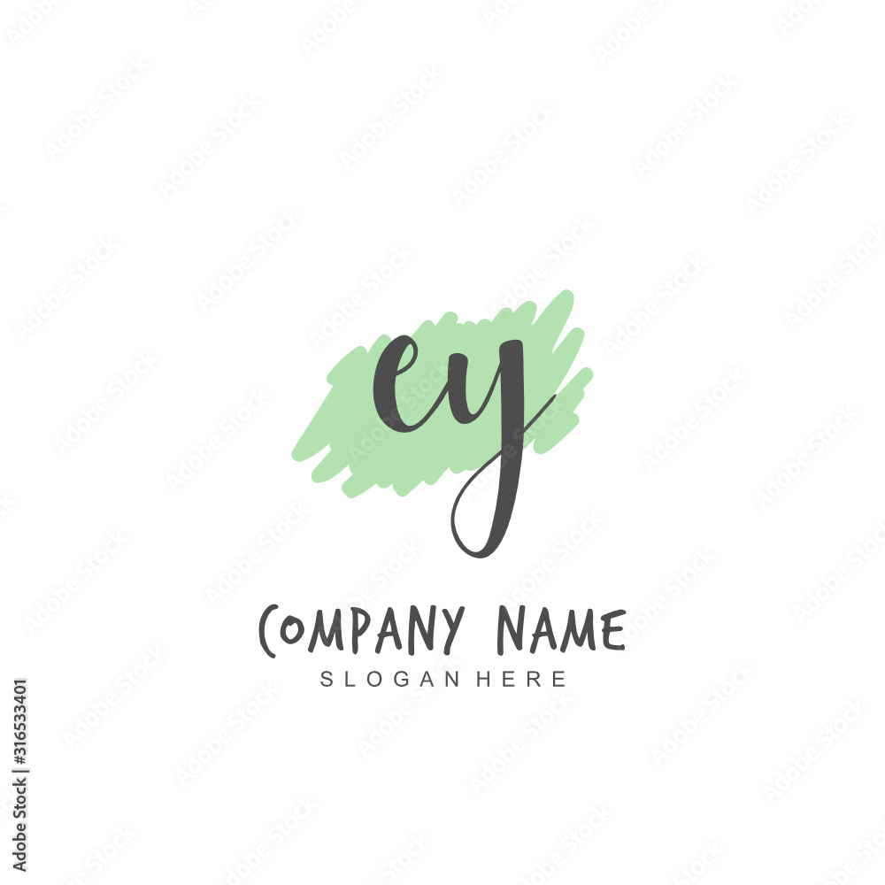 Handwritten initial letter E Y EY for identity and logo. Vector logo template with handwriting and signature style. Handwritten initial letter E Y EY for identity and logo. Vector logo template with handwriting and signature style.