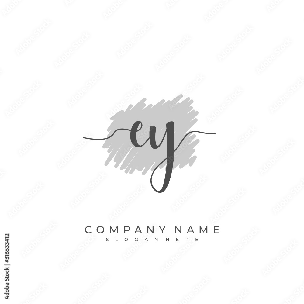 Handwritten initial letter E Y EY for identity and logo. Vector logo template with handwriting and signature style. Handwritten initial letter E Y EY for identity and logo. Vector logo template with handwriting and signature style.