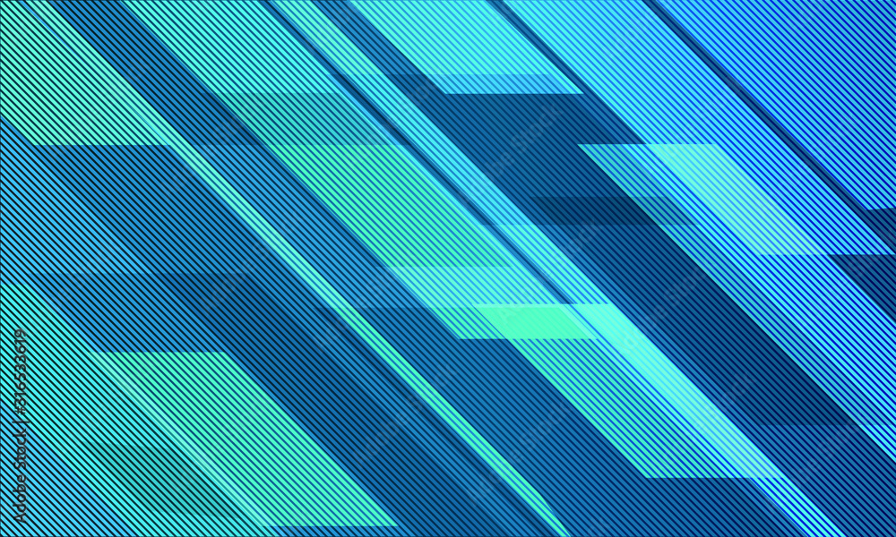 Obraz premium Abstract blue tech geometric modern background. Texture with diagonal lines, vector illustration.