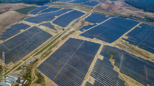 above view of the huge photovoltaic park in Guillena Spain photo