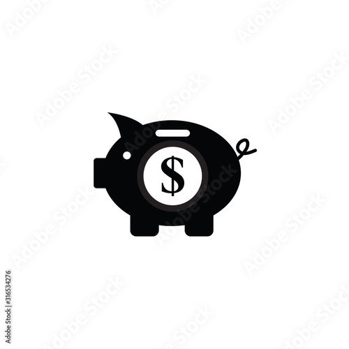 Money icon. Piggy bank - saving money icon