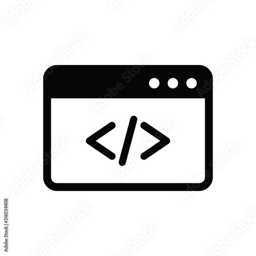Code icon, php symbol vector. 