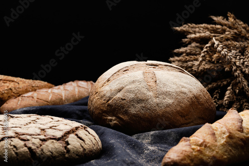 Fresh bread and baguette. Bakery Products