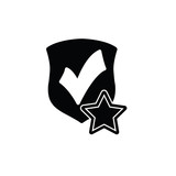 protect icon. secure  . Shield with  star and check mark icon sign vector