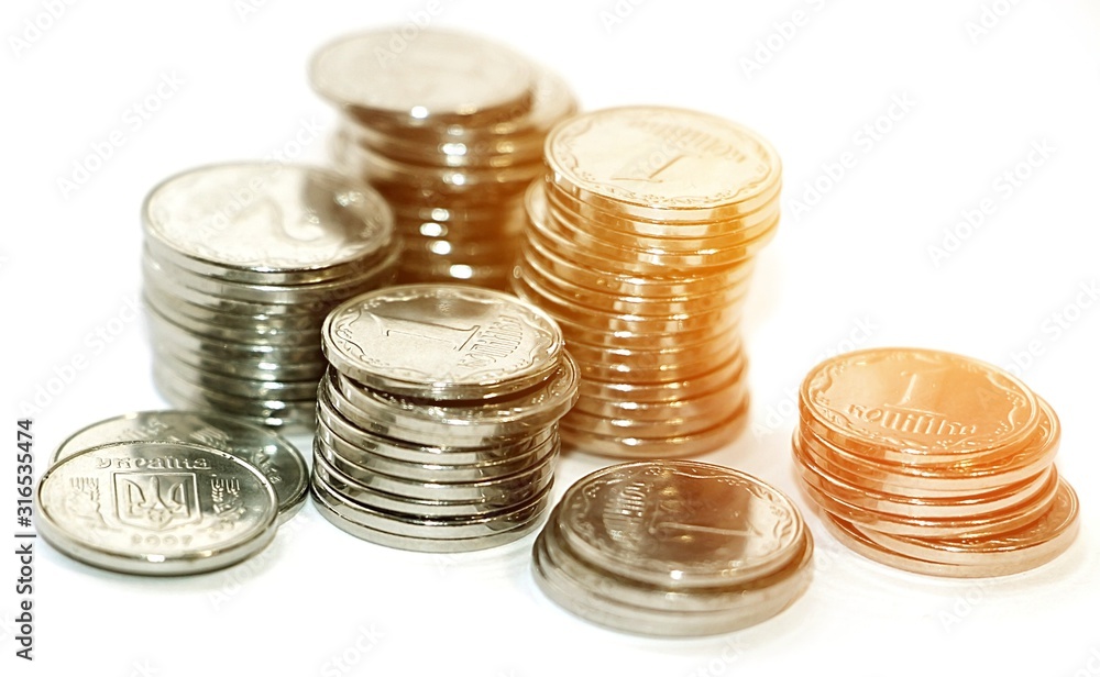Coins Ukrainian money. Finance. Business. Bookkeeping. Economy. Coins Ukrainian money. Finance. Business. Bookkeeping. Economy.