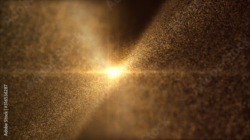 Принти на полотні Defocus mysterious sparkling illuminated dust particles floating in the abyss fo