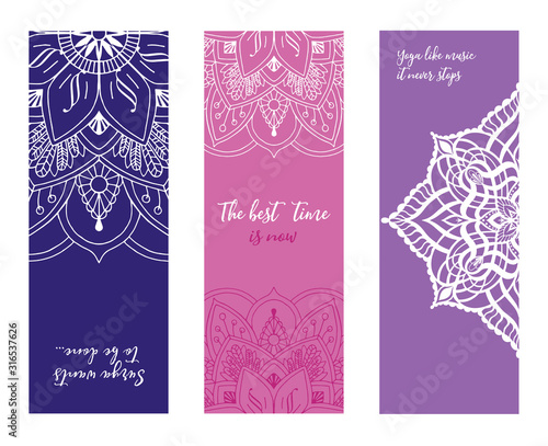 Set of colorful yoga mat vector pattern