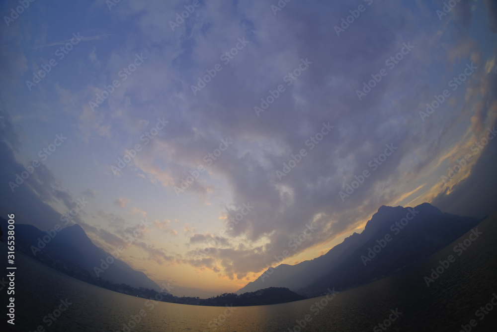 Sky over mountain & lake Sky over mountain & lake