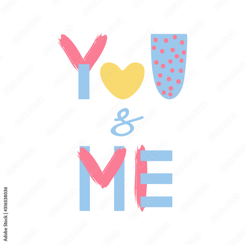 Valentine day lettering You end me in flat style. Hand drawn lettering with text about love. Perfect for valentine day, wedding and birthday card, stamp. Vector stock illustration Valentine day lettering You end me in flat style. Hand drawn lettering with text about love. Perfect for valentine day, wedding and birthday card, stamp. Vector stock illustration