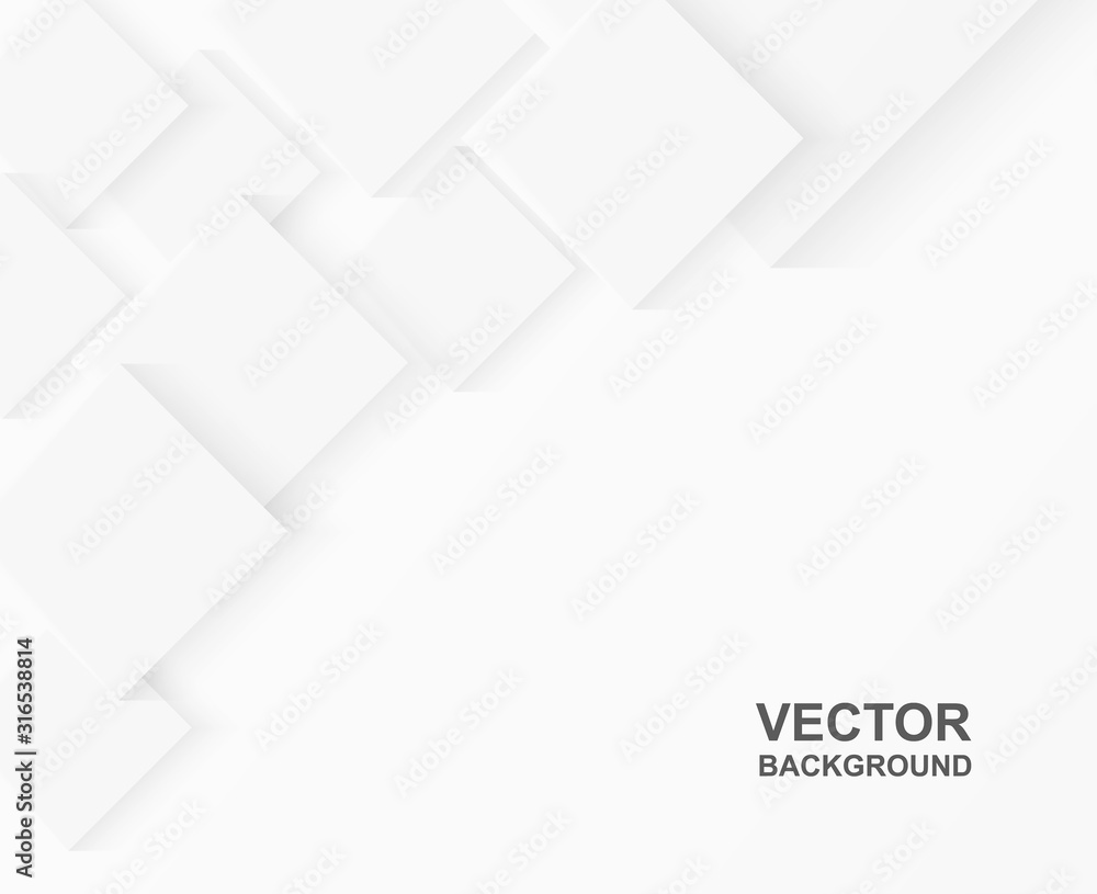 Fototapeta premium Abstract. Square shape white background. light and shadow. Vector.
