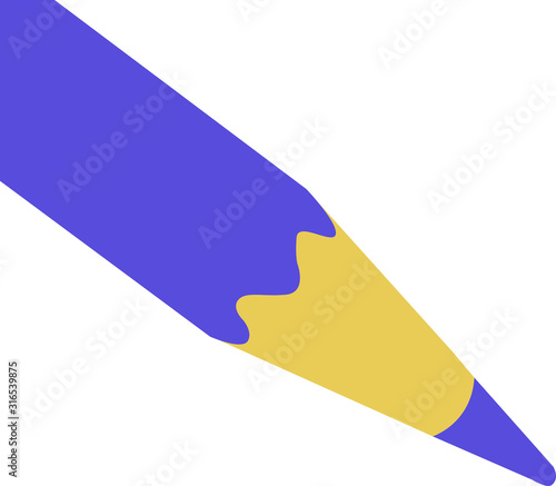 Bilde på lerret Illustration on which a flat banal pencil of trendy purple color is drawn on a white background